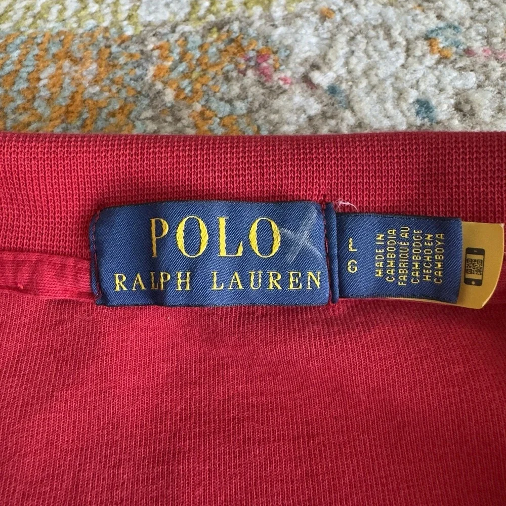 Polo Ralph Lauren Colorblock Full Zip Track Jacket Red Navy Size L